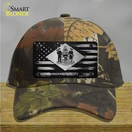 Delaware Carbon Fiber Novelty License Plate Hat Cotton / Camoflauge