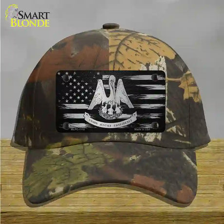 Louisiana Carbon Fiber Novelty License Plate Hat Cotton / Camoflauge