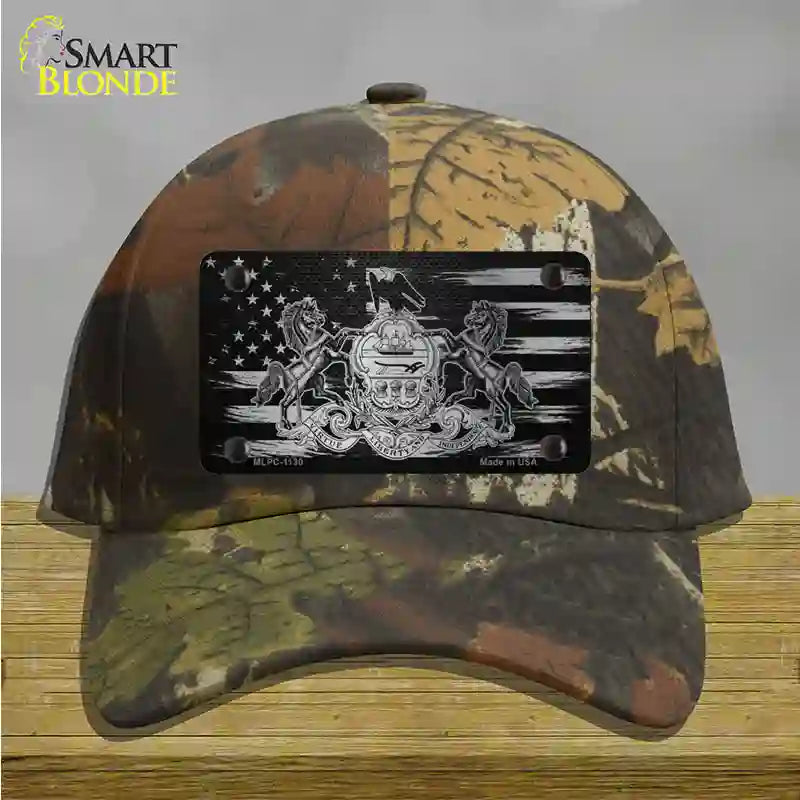 Pennsylvania Carbon Fiber Novelty License Plate Hat Cotton / Camoflauge