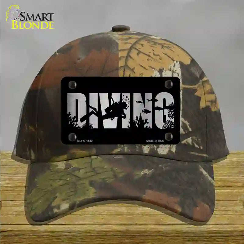 Diving Brushed Chrome Novelty License Plate Hat Cotton / Camoflauge