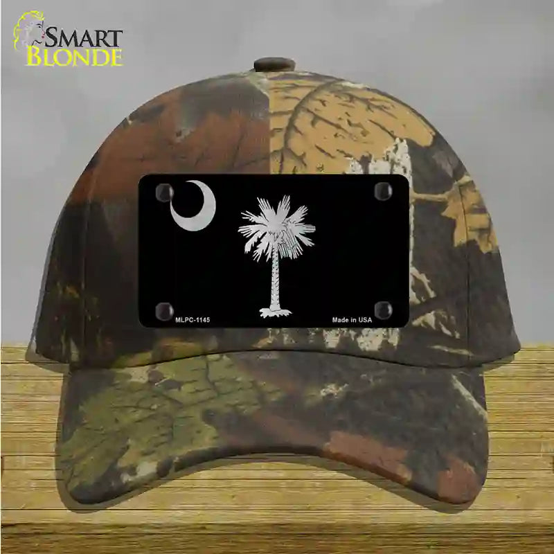 Palmetto Flag Brushed Chrome Novelty License Plate Hat Cotton / Camoflauge