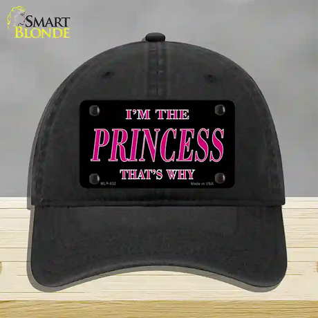 Princess Thats Why Novelty License Plate Hat Unconstructed Cotton / Black