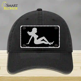 Mud Flap Girl Sillouette Novelty License Plate Hat Unconstructed Cotton / Black