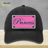 Pink Princess Tiara Novelty License Plate Hat Unconstructed Cotton / Black