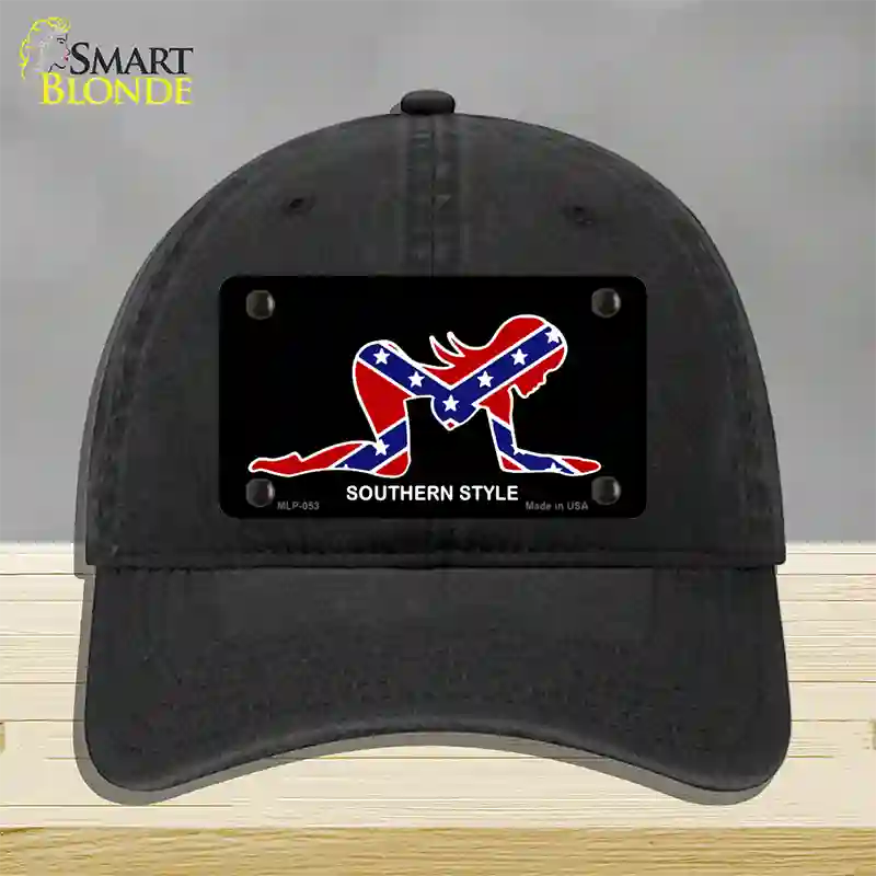 Southern Style Sexy Novelty License Plate Hat Unconstructed Cotton / Black