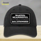 Wanted Meaningful Overnight Relationship Novelty License Plate Hat Unconstructed Cotton / Black