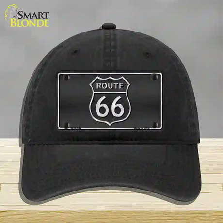 Route 66 Shield Black Novelty License Plate Hat Unconstructed Cotton / Black