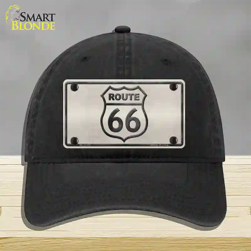 Route 66 Shield White Novelty License Plate Hat Unconstructed Cotton / Black