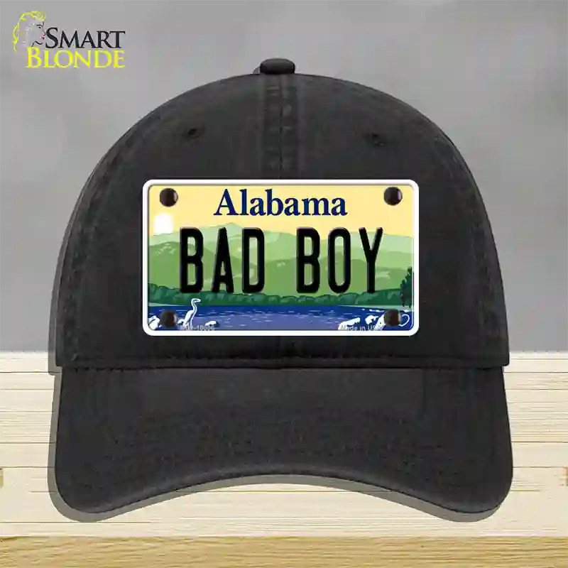 Bad Boy Alabama Novelty License Plate Hat Unconstructed Cotton / Black