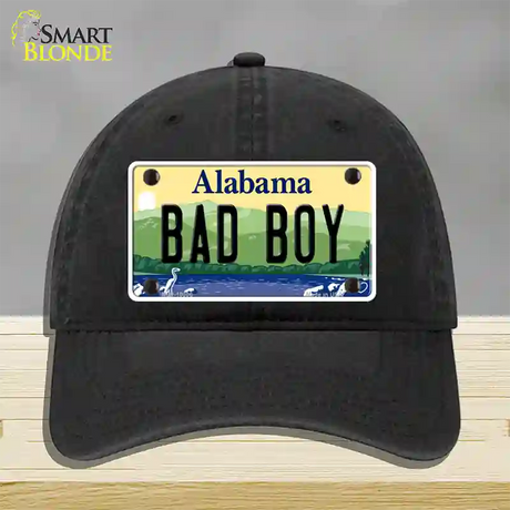 Bad Boy Alabama Novelty License Plate Hat Unconstructed Cotton / Black