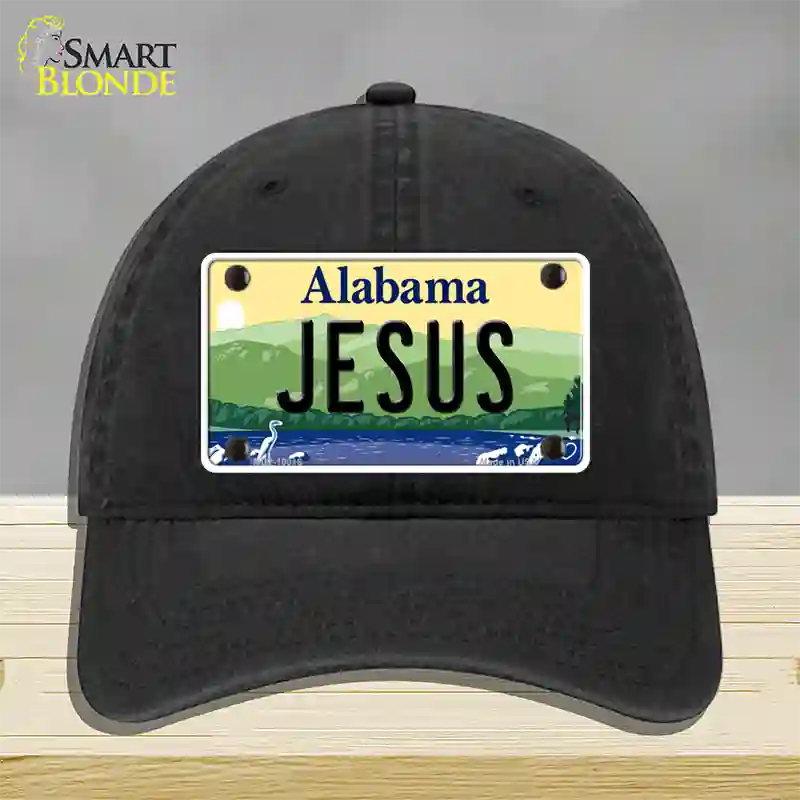 Jesus Alabama Novelty License Plate Hat Unconstructed Cotton / Black