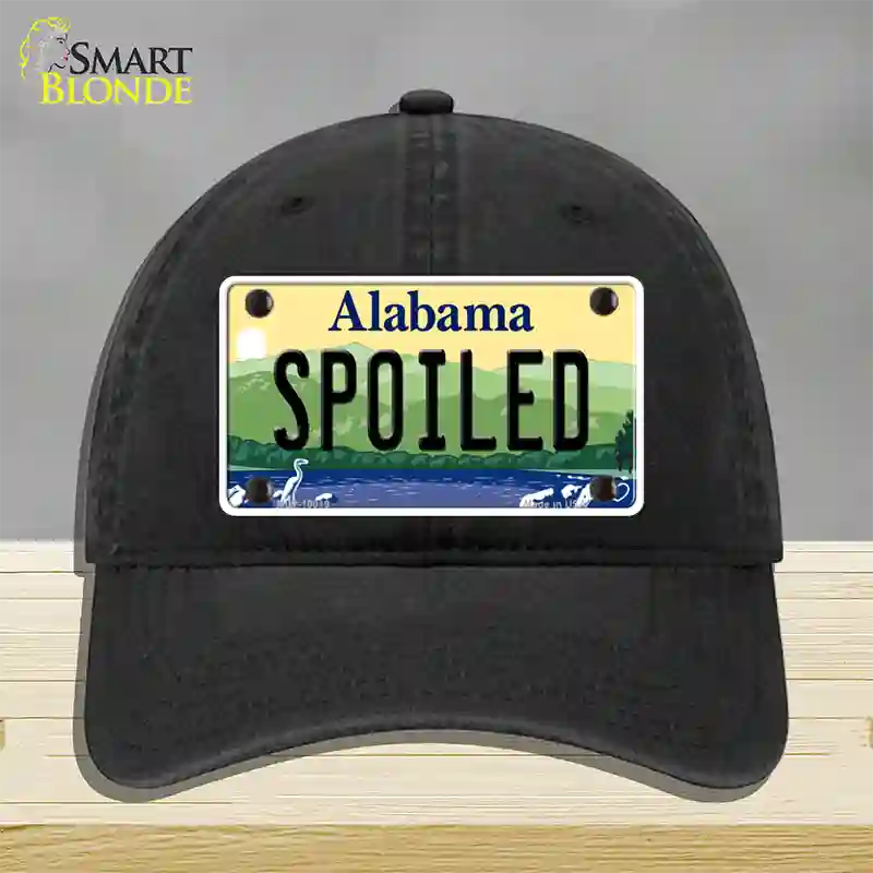 Spoiled Alabama Novelty License Plate Hat Unconstructed Cotton / Black