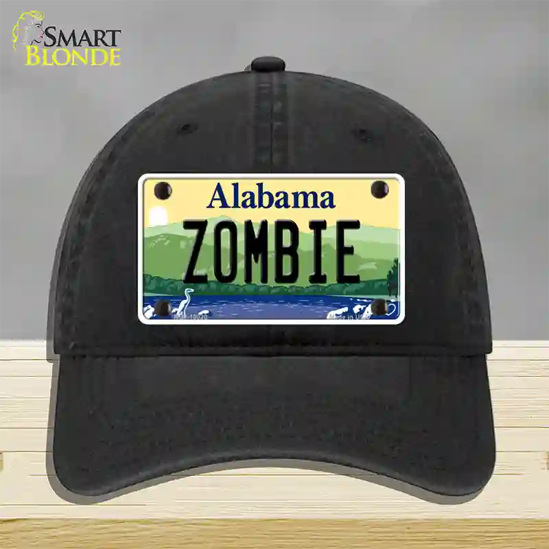 Zombie Alabama Novelty License Plate Hat Unconstructed Cotton / Black