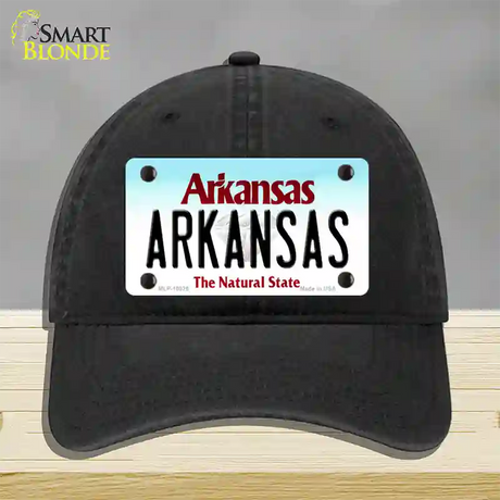 Arkansas Diamond Novelty License Plate Hat Unconstructed Cotton / Black