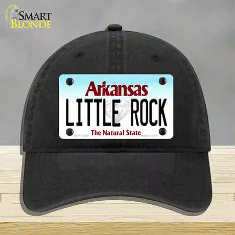 Little Rock Arkansas Novelty License Plate Hat Unconstructed Cotton / Black