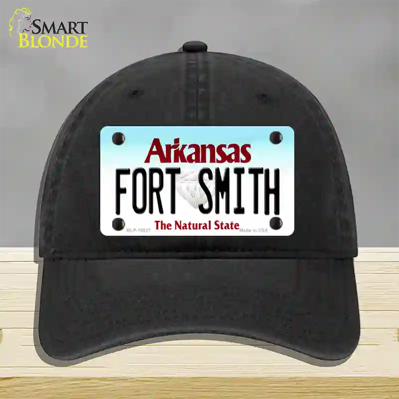 Fort Smith Arkansas Novelty License Plate Hat Unconstructed Cotton / Black