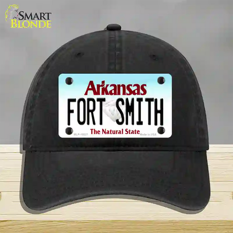 Fort Smith Arkansas Novelty License Plate Hat Unconstructed Cotton / Black