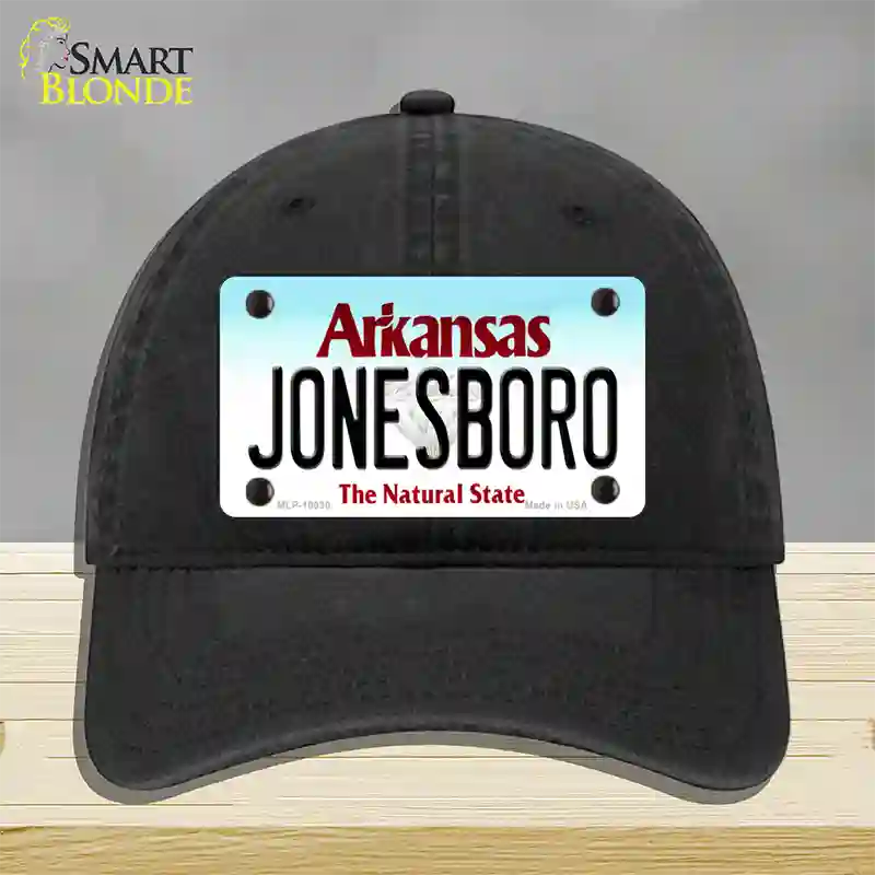 Jonesboro Arkansas Novelty License Plate Hat Unconstructed Cotton / Black