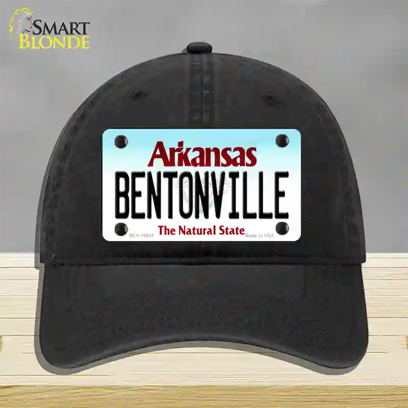 Bentonville Arkansas Novelty License Plate Hat Unconstructed Cotton / Black