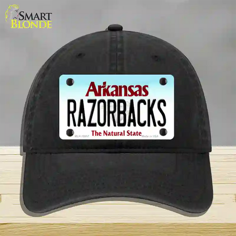 Razorbacks Arkansas Novelty License Plate Hat Unconstructed Cotton / Black