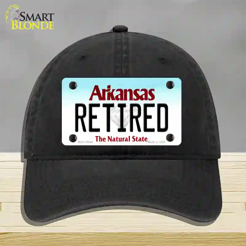 Retired Arkansas Novelty License Plate Hat Unconstructed Cotton / Black