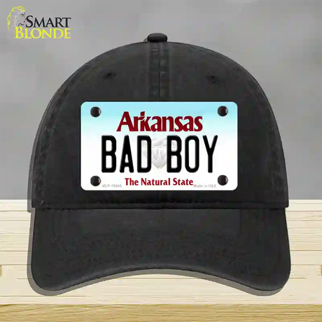 Bad Boy Arkansas Novelty License Plate Hat Unconstructed Cotton / Black