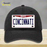 Cincinnati Ohio Novelty License Plate Hat Unconstructed Cotton / Black