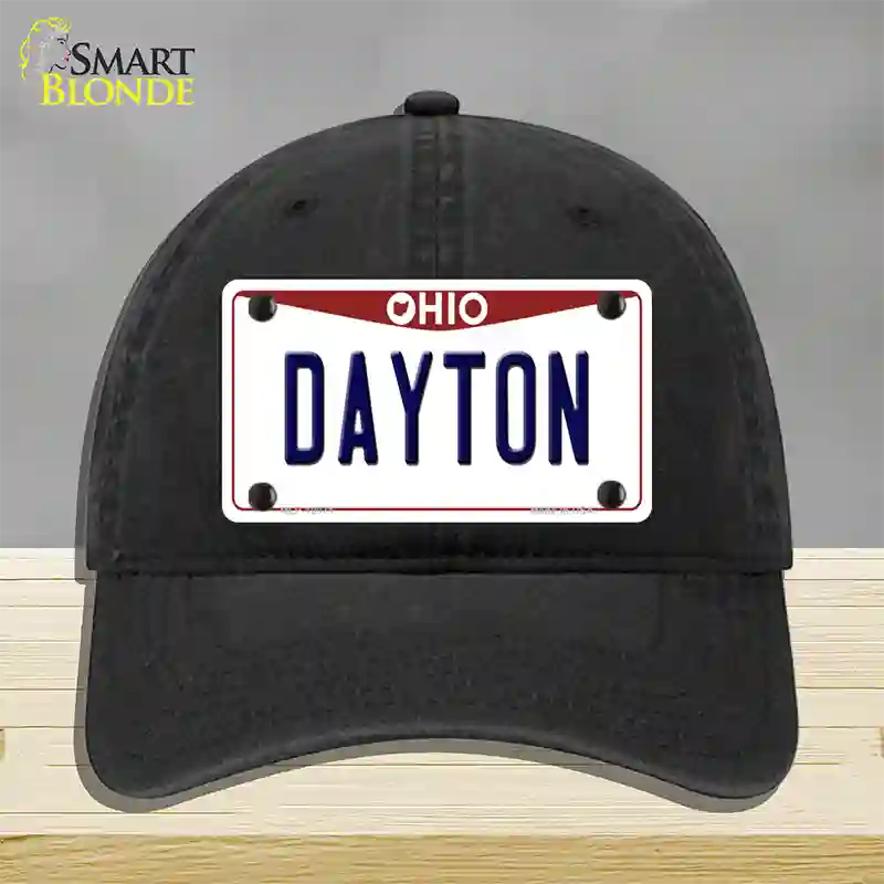 Dayton Ohio Novelty License Plate Hat Unconstructed Cotton / Black