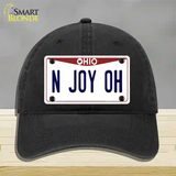 N Joy OH Ohio Novelty License Plate Hat Unconstructed Cotton / Black