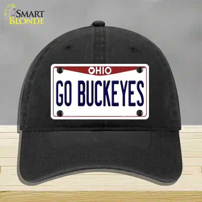 Go Buckeyes Ohio Novelty License Plate Hat Unconstructed Cotton / Black