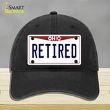 Retired Ohio Novelty License Plate Hat Unconstructed Cotton / Black