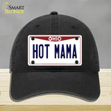 Hot Mama Ohio Novelty License Plate Hat Unconstructed Cotton / Black