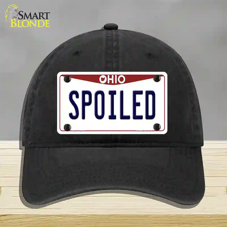 Spoiled Ohio Novelty License Plate Hat Unconstructed Cotton / Black