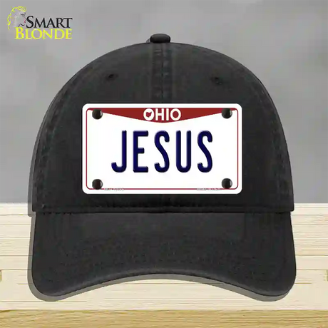 Jesus Ohio Novelty License Plate Hat Unconstructed Cotton / Black