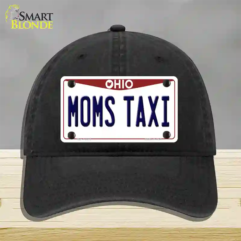 Moms Taxi Ohio Novelty License Plate Hat Unconstructed Cotton / Black