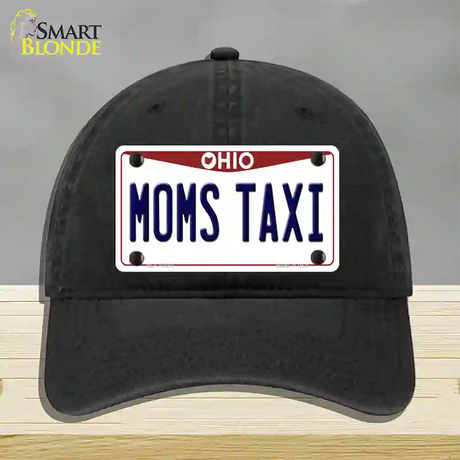 Moms Taxi Ohio Novelty License Plate Hat Unconstructed Cotton / Black