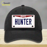 Hunter Ohio Novelty License Plate Hat Unconstructed Cotton / Black