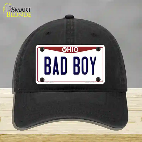 Bad Boy Ohio Novelty License Plate Hat Unconstructed Cotton / Black