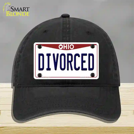 Divorced Ohio Novelty License Plate Hat Unconstructed Cotton / Black