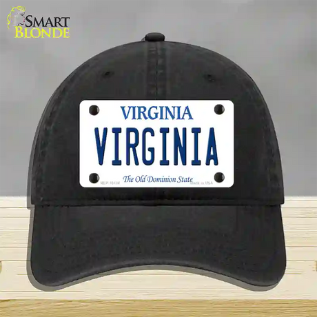 Virginia Old Dominion Novelty License Plate Hat Unconstructed Cotton / Black