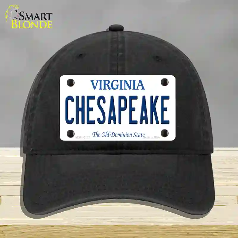 Chesapeake Virginia Novelty License Plate Hat Unconstructed Cotton / Black