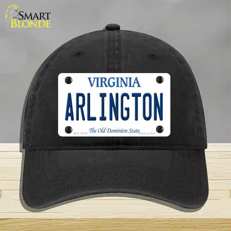 Arlington Virginia Novelty License Plate Hat Unconstructed Cotton / Black