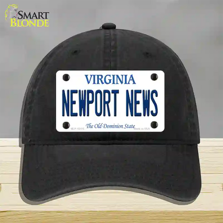 Newport News Virginia Novelty License Plate Hat Unconstructed Cotton / Black