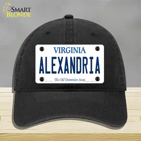 Alexandria Virginia Novelty License Plate Hat Unconstructed Cotton / Black