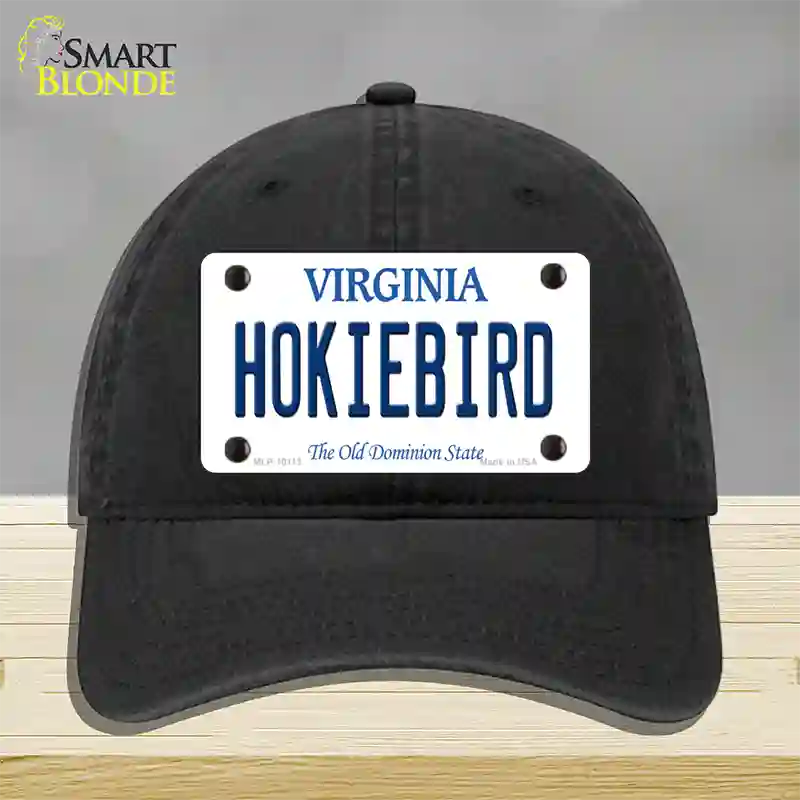 Hokiebird Virginia Novelty License Plate Hat Unconstructed Cotton / Black