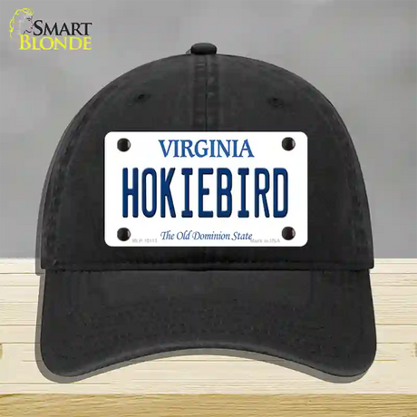 Hokiebird Virginia Novelty License Plate Hat Unconstructed Cotton / Black