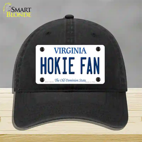 Hokie Fan Virginia Novelty License Plate Hat Unconstructed Cotton / Black