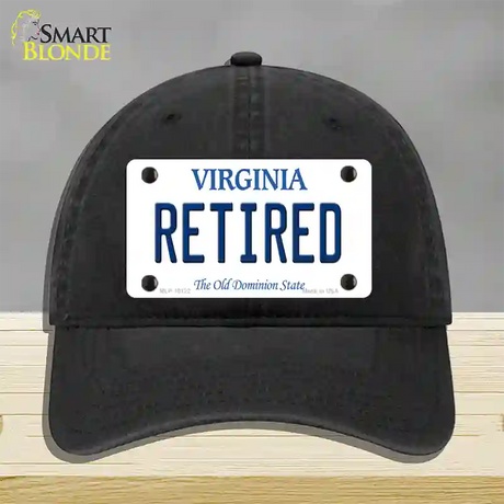 Retired Virginia Novelty License Plate Hat Unconstructed Cotton / Black