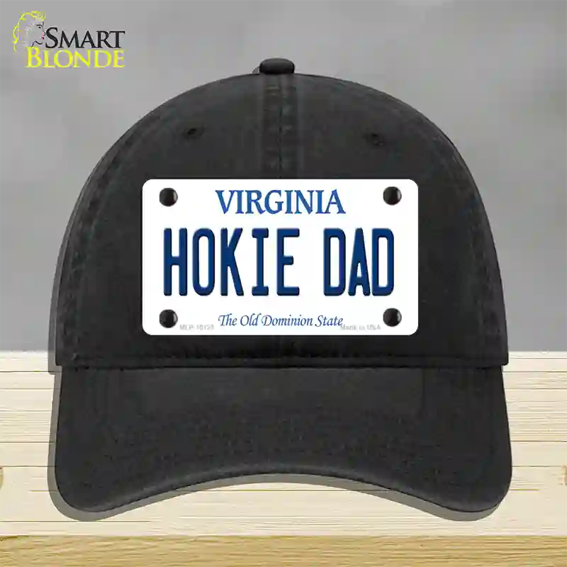 Hokie Dad Virginia Novelty License Plate Hat Unconstructed Cotton / Black