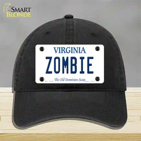 Zombie Virginia Novelty License Plate Hat Unconstructed Cotton / Black